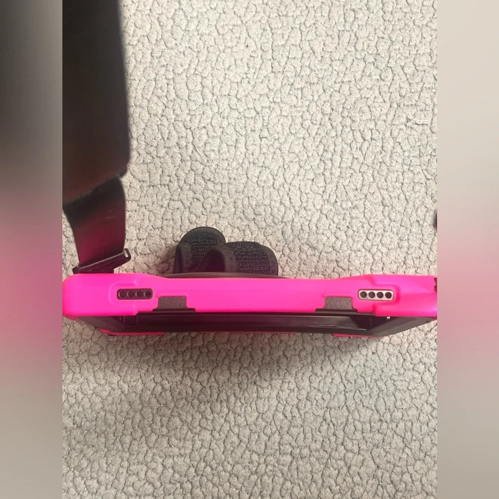 Pink Tablet Case With Stand, Hand Strap And Shoulder Strap